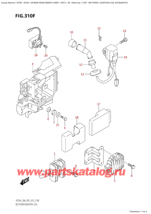   ,    , SUZUKI Suzuki DF30A RS / RL FROM 03003F-510001~  (P01) - 2015  2015 , Rectifier / Ignition Coil (Df30Ar:p01) -  /   (Df30Ar: p01)