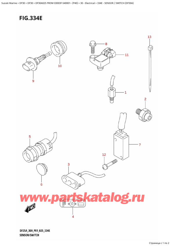  ,    , Suzuki DF30A TS-TL FROM 03003F-540001~ (P40 025)  2025 ,    (Df30A)