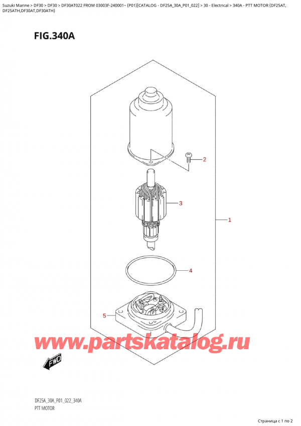   ,   , Suzuki Suzuki DF30A TS / TL FROM 03003F-240001~  (P01) - 2022, Ptt  Motor (Df25At,