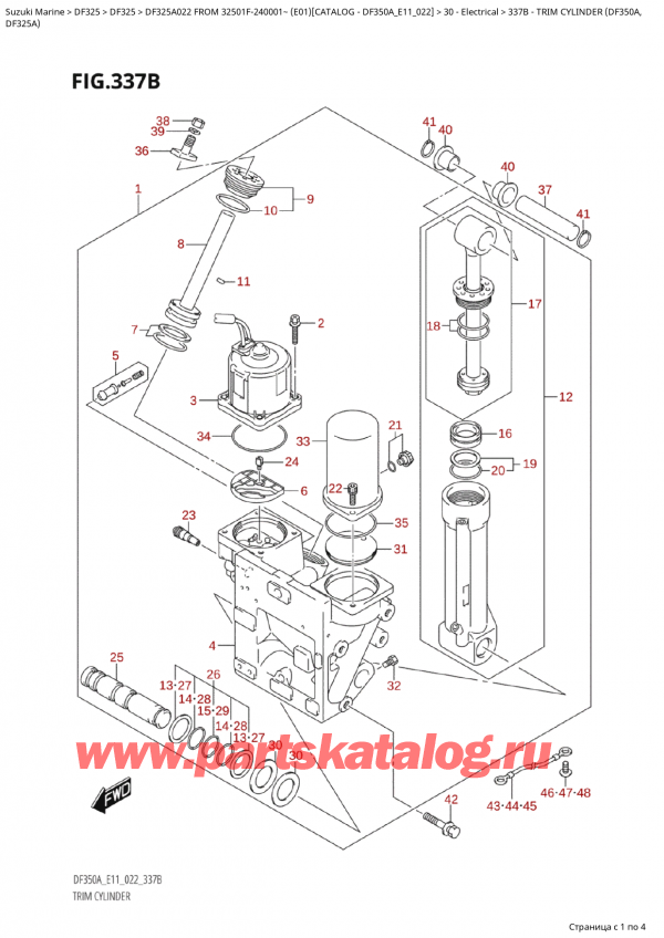  ,   , Suzuki Suzuki DF325AP X / XX FROM 32501F-240001~  (E01) - 2022, Trim  Cylinder (Df350A,