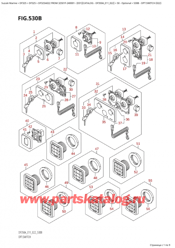  , , Suzuki Suzuki DF325AP X / XX FROM 32501F-240001~  (E01) - 2022, Opt:switch  (022)