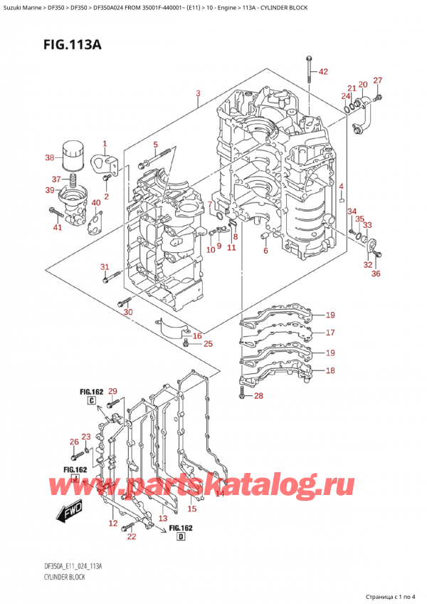  ,    , Suzuki Suzuki DF350A TX / TXX FROM 35001F-440001~  (E11 024),   - Cylinder Block