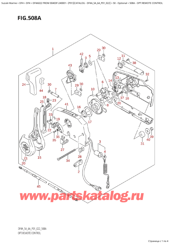  , , SUZUKI DF4A S / L FROM 00403F-240001~ (P01 022)  2022 , :   - Opt:remote  Control