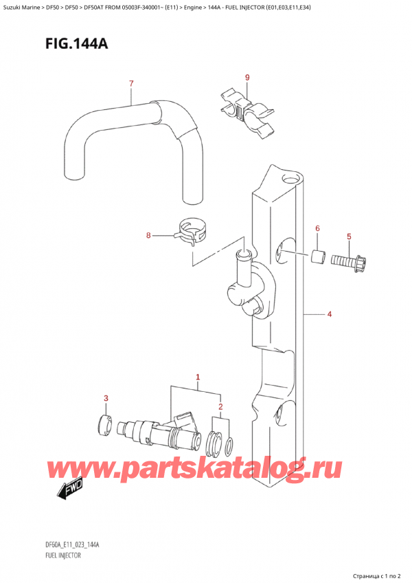  ,   , Suzuki Suzuki DF50A TS / TL FROM 05003F-340001~ (E11) - 2023,   (E01, E03, E11, E34) / Fuel Injector (E01,E03,E11,E34)