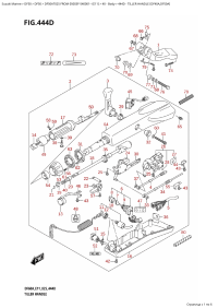 444D - Tiller Handle (Df40A,Df50A) (444D -  (Df40A, Df50A))