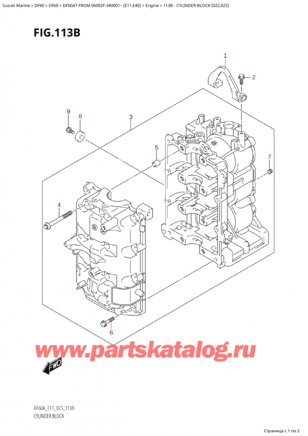   ,   , Suzuki Suzuki DF60A TS / TL FROM 06002F-340001~ (E11) - 2023  2023 , Cylinder Block (022,023)