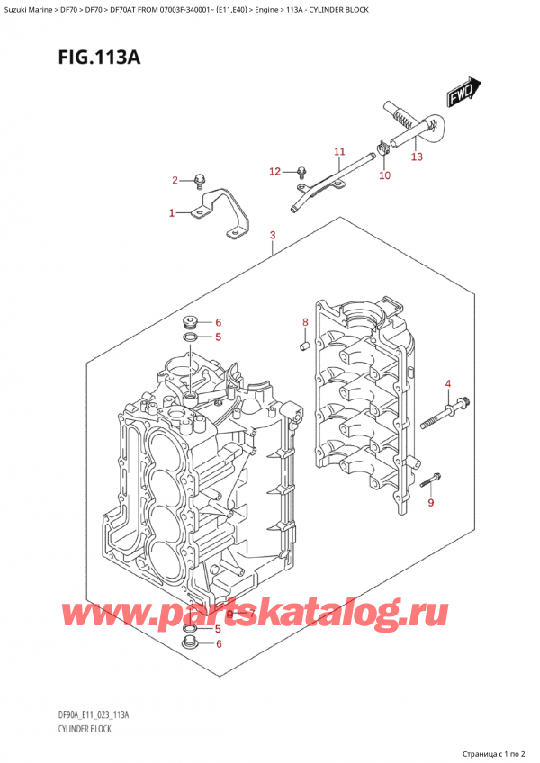  ,  , Suzuki Suzuki DF70A TS / TL FROM 07003F-340001~ (E11) - 2023, Cylinder Block