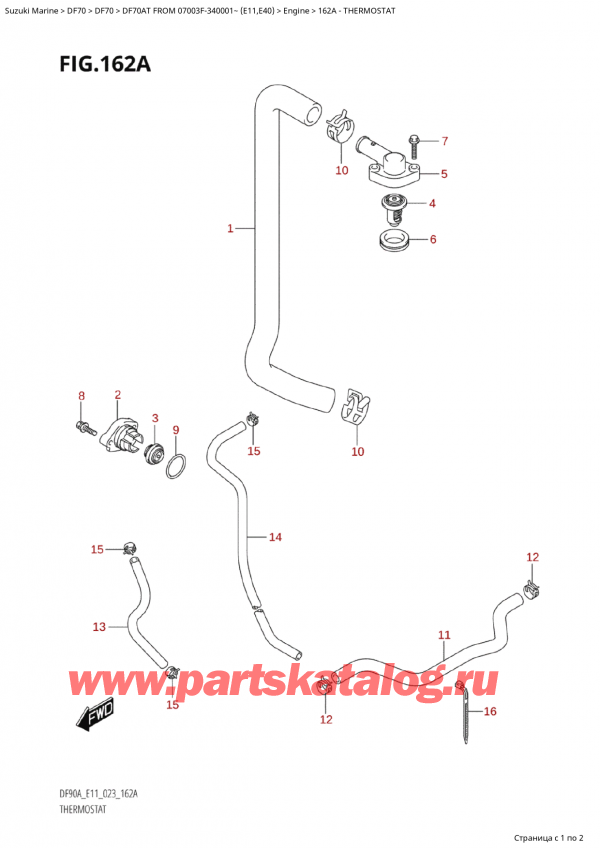  ,   , Suzuki Suzuki DF70A TS / TL FROM 07003F-340001~ (E11) - 2023, Thermostat