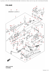 444E - Tiller Handle  (Df70A,Df90A) (444E -  (Df70A, Df90A))