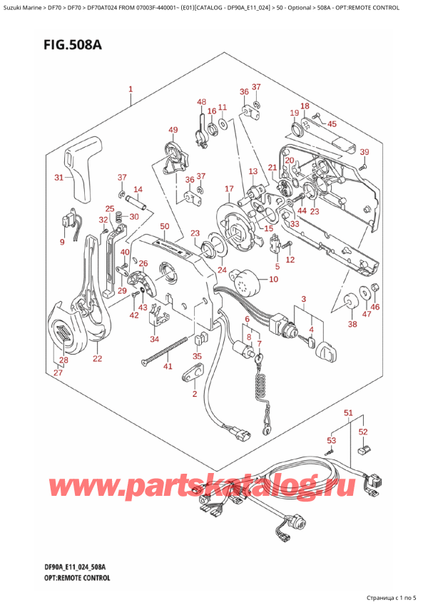  ,    , SUZUKI DF70A TL / TX FROM 07003F-440001~ (E01 024), Opt:remote  Control