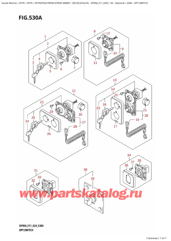  ,   , SUZUKI DF70A TL / TX FROM 07003F-440001~ (E01 024)  2024 , : 