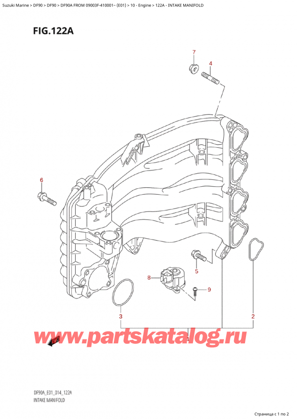 ,  , Suzuki Suzuki DF90A TS / TL FROM 09003F-410001~  (E01) - 2014  2014 ,   / Intake Manifold