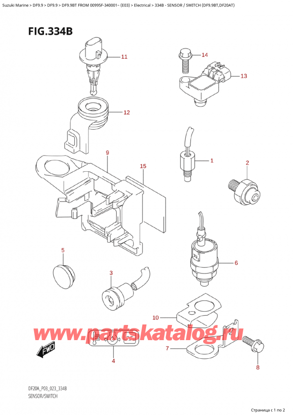   ,    , Suzuki Suzuki DF9.9B TL FROM 00995F-340001~ (E03) - 2023 , Sensor / Switch (Df9.9Bt,Df20At)