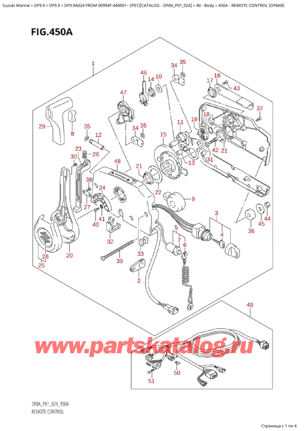  ,   , Suzuki DF9.9A S / L FROM 00994F-440001~ (P01 024), Remote  Control  (Df8Ar)