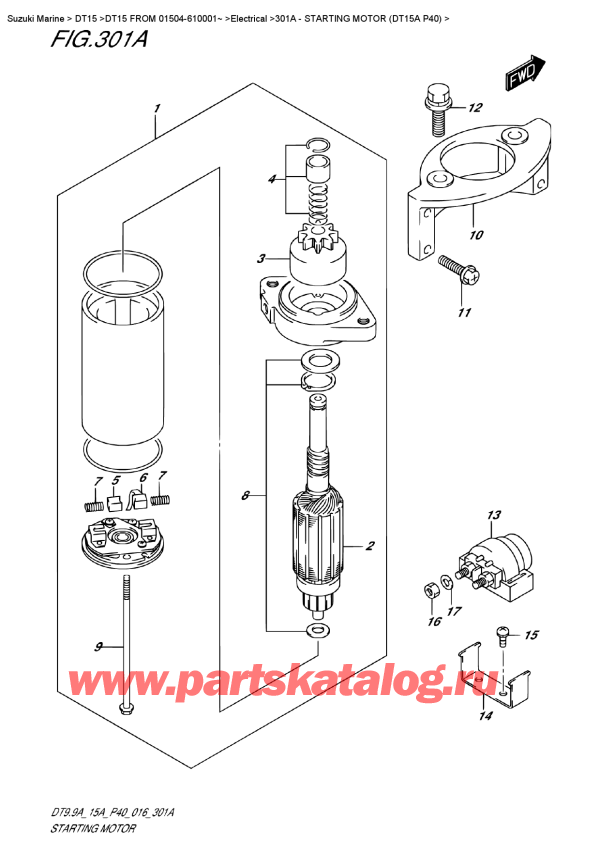 ,    , Suzuki DT15A S / L FROM 01504-810001~ (P40 015), 