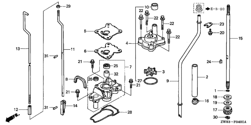 ���������  ����� Honda BFP8D1 - ������� ����� / ������������ ��� (l,s size) / Water Pump / Vertical Shaft (l,s Size)