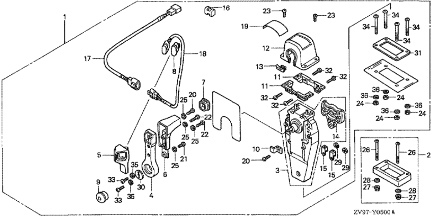  4-  BF25A2 - Remote Control (top Mount Single Type) (right) -   (, ,  )