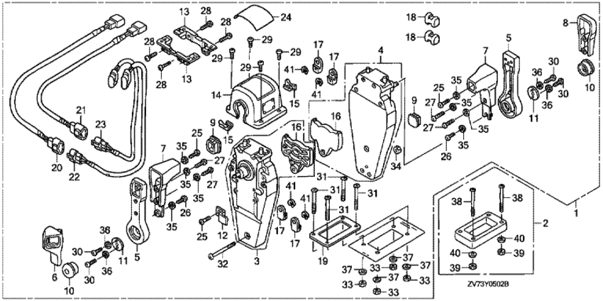      HONDA BF30D4 - Remote Control (top Mount Dual Type) (right)