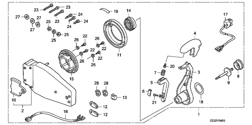     Honda BF40D - Remote Control (flush Mount Type) (left)
