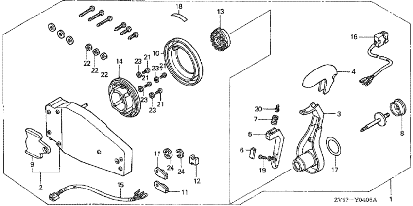  fourstroke  BF50A1 - Remote Control (flush Mount Type) (left) /   (,  )