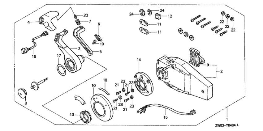    HONDA BF75AT - Remote Control (flush Mount Type) (right) /   (,  )
