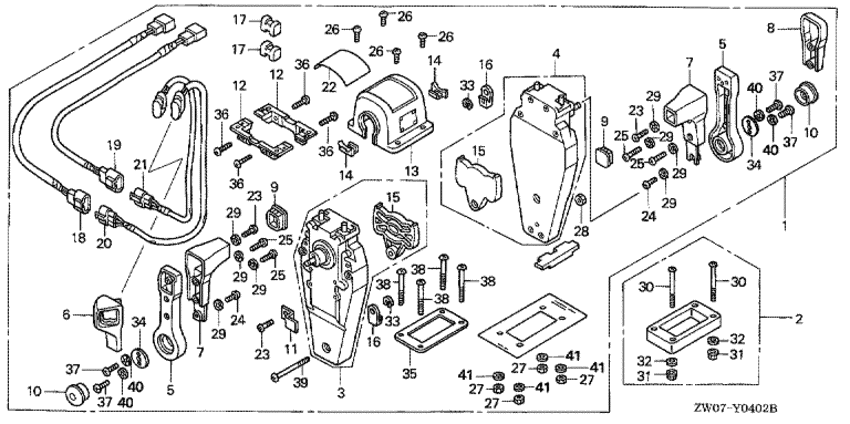     Honda BF90A2 - Remote Control (top Mount Dual Type) (right) /   (, ,  )