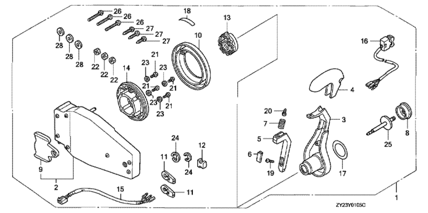    Honda BF175A3 - Remote Control (flush Mount Type) (left) /   (,  )
