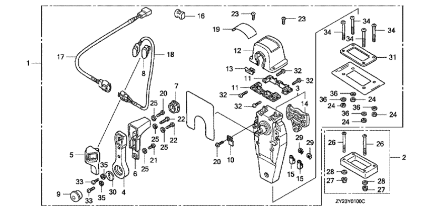  fourstroke  BF225A6 - Remote Control (top Mount Single Type) (right)