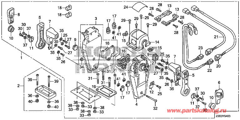     BF80AK1 - Fop-4-3   (,  , ) - Fop-4-3 Double Type Remote Control Top Mount (Left)