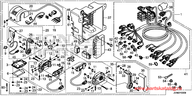  HONDA BF225D - Fop-3-9  (   ) (Main) (Dbw) / Fop-3-9 Double Type Remote Control Top Mount (Main) (Dbw)