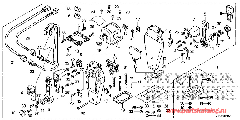     HONDA BF250A - Fop-1-2 Double Type Remote Control Top Mount (Right)