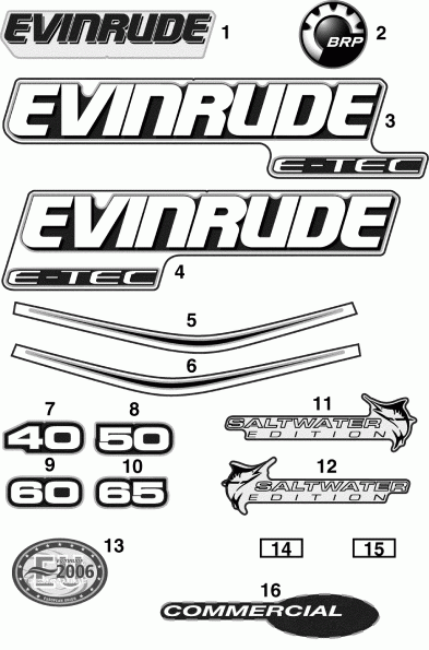    EVINRUDE E65WDRYSCS  - cals / cals