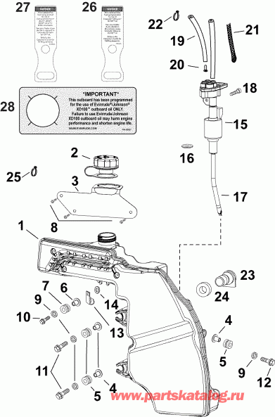  EVINRUDE E40DPJLAGB  -   &  - oil Tank & Pump