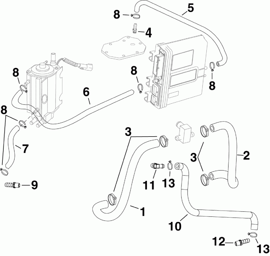   EVINRUDE DE300CZAAD  - cooling Hoses -  