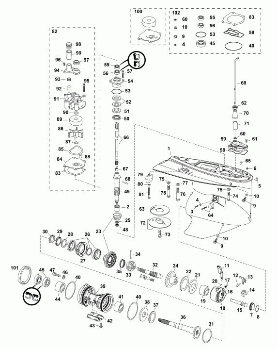   Evinrude E300DCXAAB  - , M2-type,  
