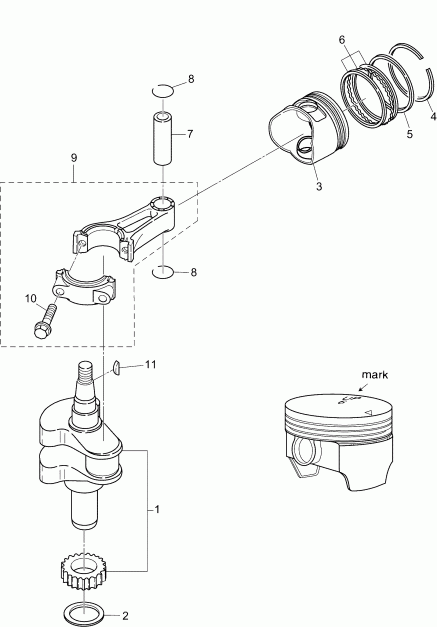   B4RGL4ABB  - crankshaft & Piston