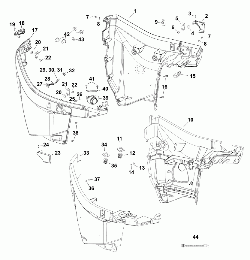   Evinrude E175DPXABA  -    / lower Engine Cover
