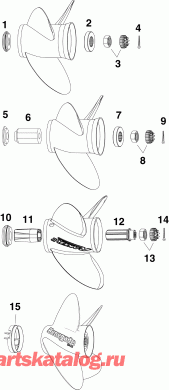 ��������� EVINRUDE E200DSLABG  - �������� �������� �����, All V6 - propeller Hardware, All V6