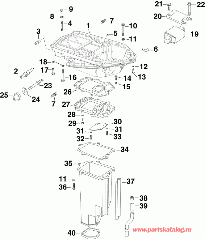  EVINRUDE E225DHLABB  -   Inner (3.3 L) / exhaust Housing Inner (3.3 L)