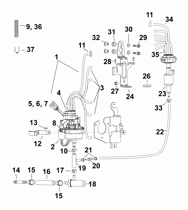�������� ��������� ����� EVINRUDE E300DPXABA  - oil Pump (3.4 L) / �������� ����� (3.4 L)