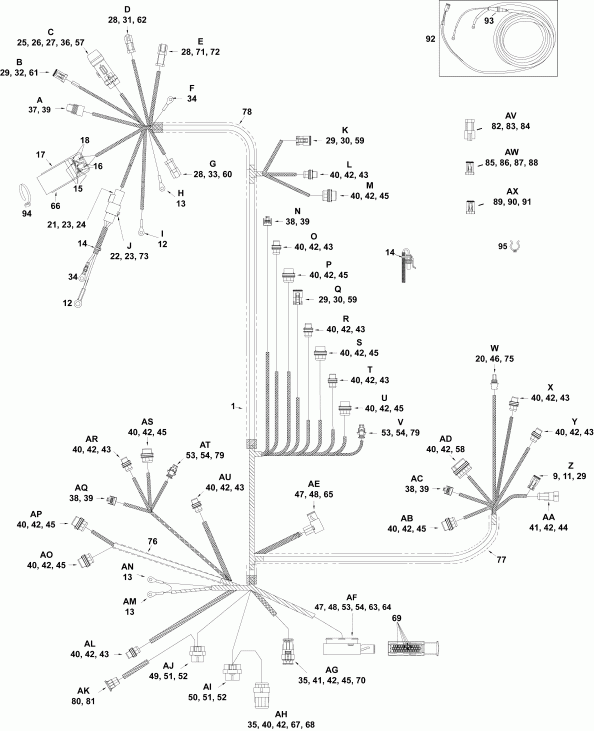  ������� E300DPXABB  - ��������� - ���� �������� (3.4 L) - electrical Harness (3.4 L)