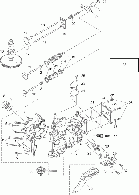    EVINRUDE E3RG4ABA  -  &   / cylinder & Crankcase