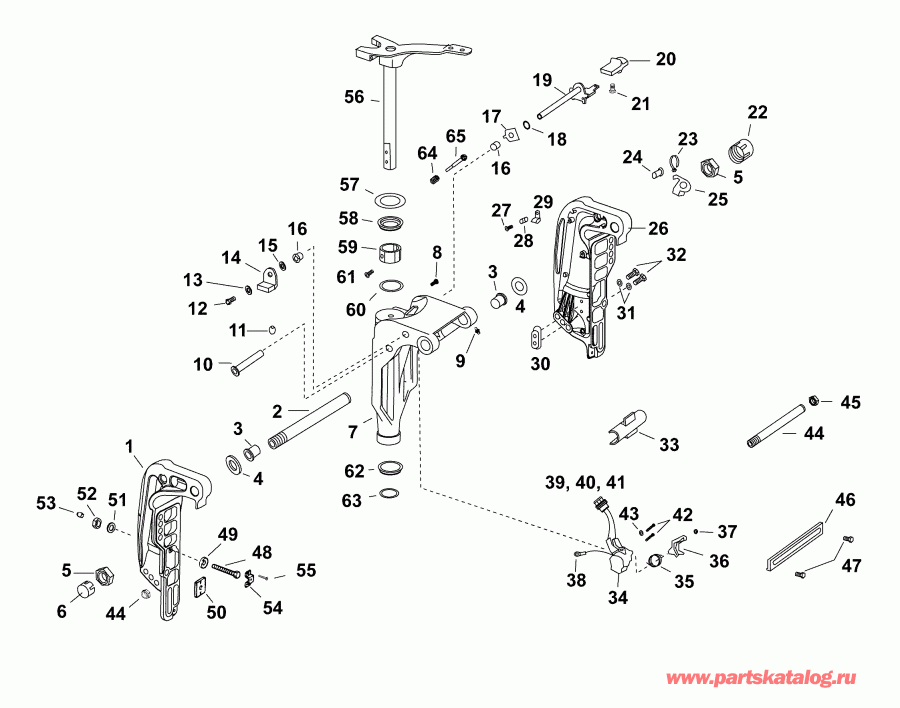 ��������� Evinrude E40DHLABA - ITALY ONLY  - ���������� ��������� (dp, Ds, Dt) - swivel Bracket (dp, Ds, Dt)