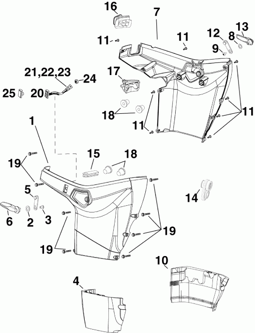   EVINRUDE E50DSLABA  - lower Engine Cover -   