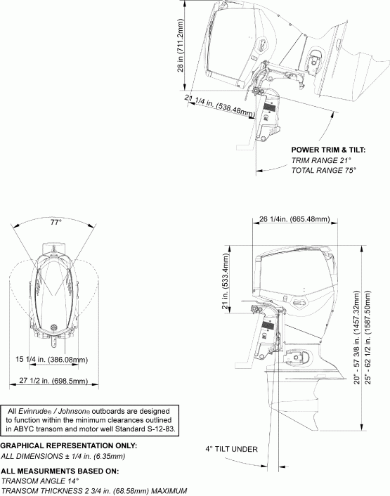  EVINRUDE E90SLABA  - profile Drawing