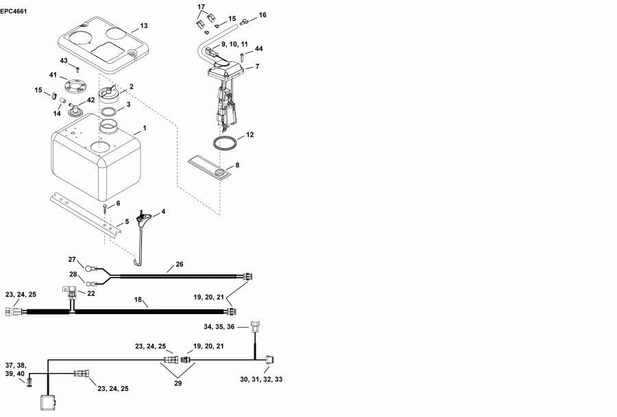 ��������� �������� ����� EVINRUDE E90SLAFB  - remote Oil Tank (pontoon Series: Gl, Sl Models)