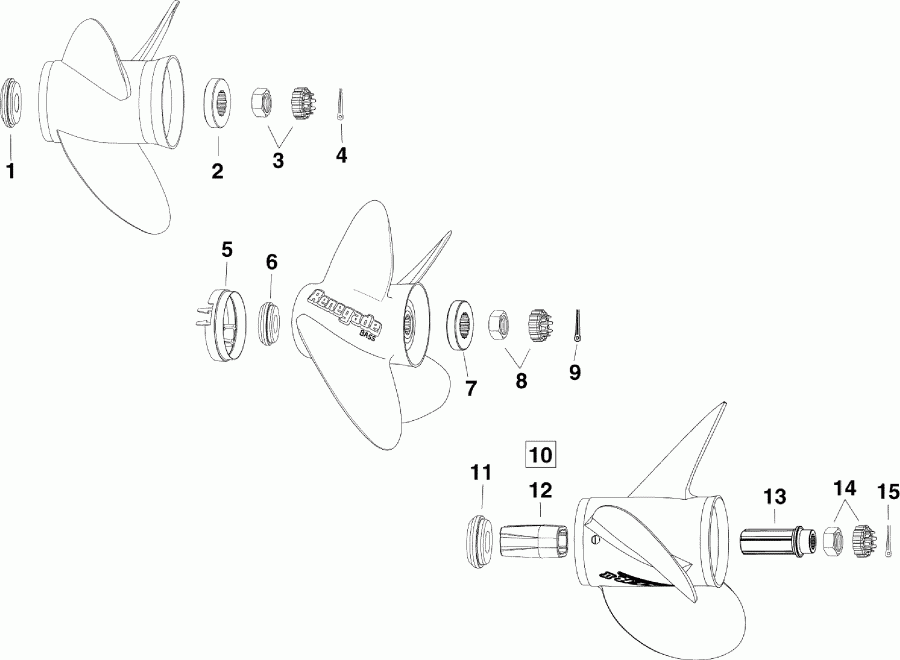   Evinrude DE300CZISF  - opeller Hardware / opeller Hardware