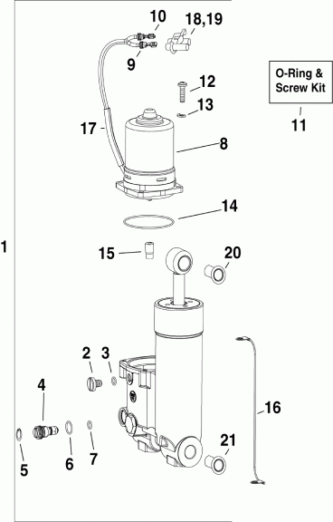    Evinrude E15DHTLIIH  - im & Tilt Hydraulic Assembly / im & Tilt Hydraulic Assembly