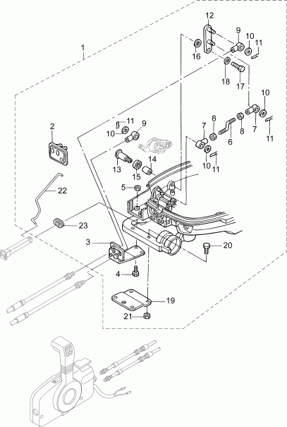   Evinrude B10TPL4INS  - remote Control Conversion Kit