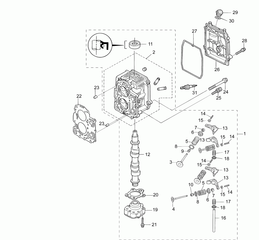 ��������� ��������� ������� E10TEL4INS  - ������� ����� �������� & �������� ����� / cylinder Head & Oil Pump